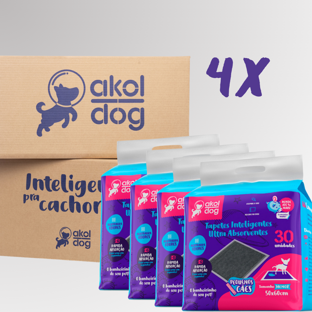 Kit 4 Tapete Higiênico 50×60 Cinza Ultra Absorvente