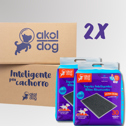 Kit 2 Tapetes Higiênicos 60×80 Cinza Ultra Absorvente