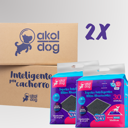 Kit 2 Tapete Higiênico 50×60 Cinza Ultra Absorvente