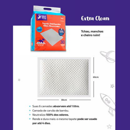 Kit 3 Tapete Higiênico 60×80 Branco Ultra Absorvente