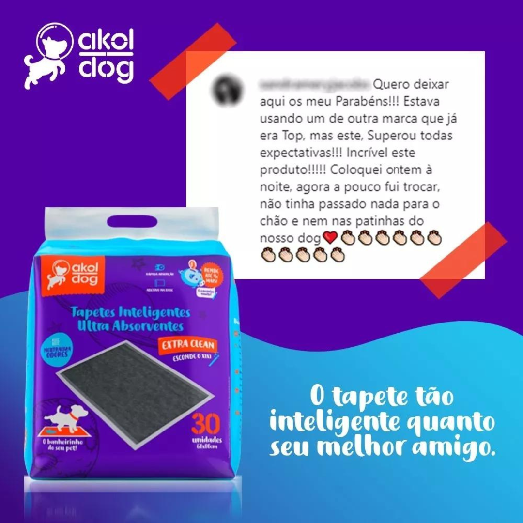 Kit 3 Tapete Higiênico 50×60 Cinza Ultra Absorvente