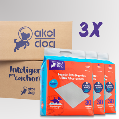 Kit 3 Tapete Higiênico 60×80 Branco Ultra Absorvente